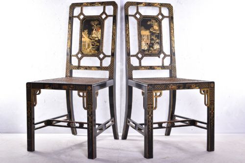 a pair of chinoiserie side chairs - CATEGORY: ANTIQUE CHAIRS - DATED 19TH CENTURY