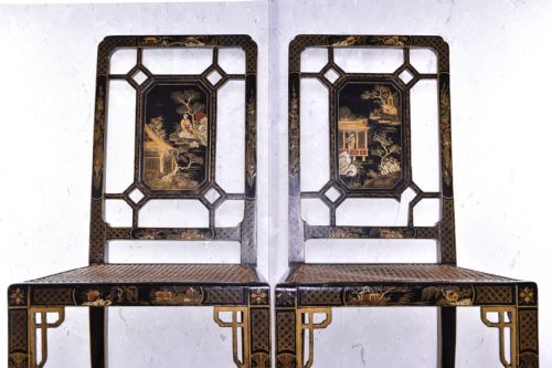 A PAIR OF CHINOISERIE SIDE CHAIRS - ADDITIONAL PHOTO 2