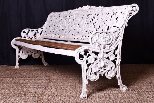 coalbrookdale nasturtium garden seat - CATEGORY: ANTIQUE FURNITURE - DATED VICTORIAN