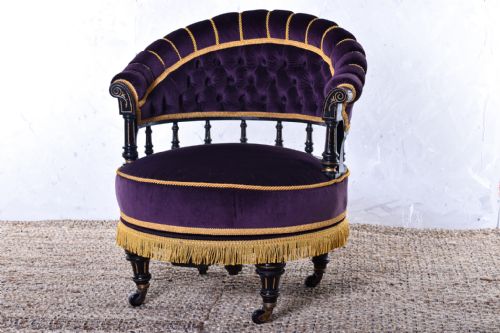 aesthetic movement swivel tub chair - CATEGORY: ANTIQUE CHAIRS - DATED VICTORIAN