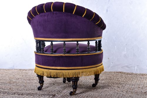 AESTHETIC MOVEMENT SWIVEL TUB CHAIR - ADDITIONAL PHOTO 4