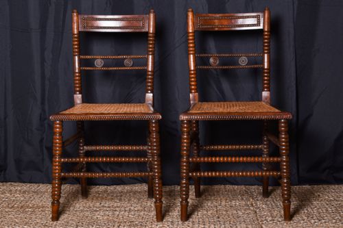 pair of 19th century bobbin side chairs - CATEGORY: ANTIQUE CHAIRS - DATED VICTORIAN