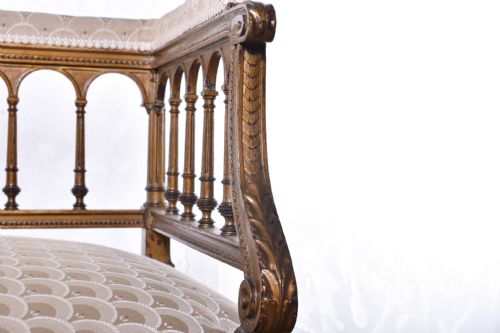 FRENCH GILTWOOD CORNER CHAIR - ADDITIONAL PHOTO 5