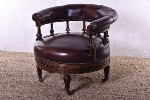 druce co swivel tub chair - CATEGORY: ANTIQUE CHAIRS - DATED VICTORIAN