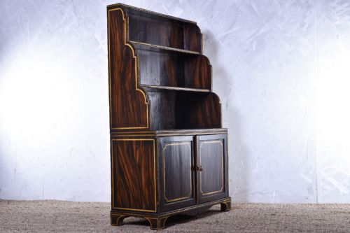 regency faux coromandel waterfall bookcase - CATEGORY: ANTIQUE BOOKCASES - DATED REGENCY