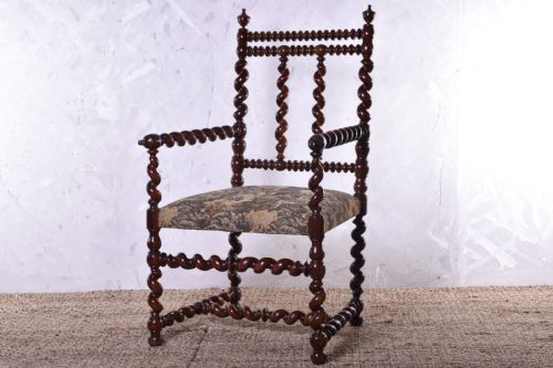 barley twist armchair - CATEGORY: ANTIQUE CHAIRS - DATED 19TH CENTURY
