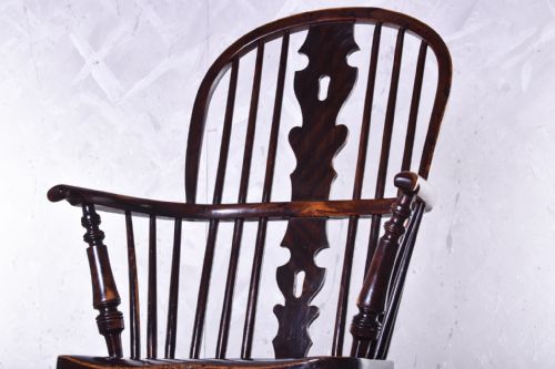 BEST YEW HIGH BACK WINDSOR ARMCHAIR - ADDITIONAL PHOTO 5