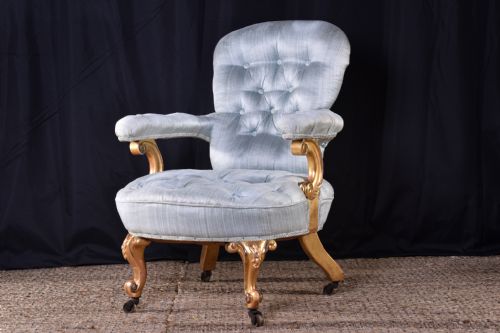 french gilt armchair - CATEGORY: ANTIQUE CHAIRS - DATED VICTORIAN