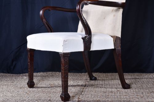 GEORGE III MAHOGANY LIBRARY CHAIR - ADDITIONAL PHOTO 3