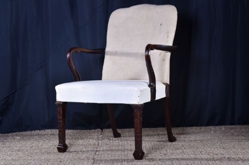 GEORGE III MAHOGANY LIBRARY CHAIR - ADDITIONAL PHOTO 5