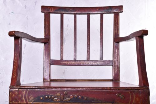 CHINOISERIE SQUARE BACK ARMCHAIR - ADDITIONAL PHOTO 2