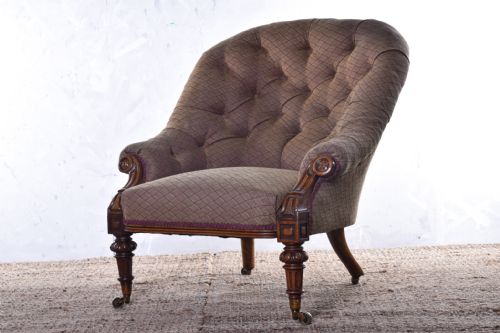 deep seated victorian armchair - CATEGORY: ANTIQUE CHAIRS - DATED VICTORIAN