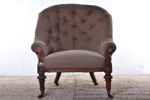 DEEP SEATED VICTORIAN ARMCHAIR - ADDITIONAL PHOTO 5