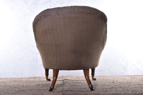 DEEP SEATED VICTORIAN ARMCHAIR - ADDITIONAL PHOTO 6