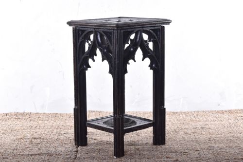 oak gothic stick stand - CATEGORY: ANTIQUE FURNITURE - DATED VICTORIAN