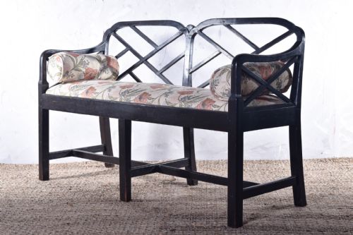 ebonised cockpen bench - CATEGORY: ANTIQUE FURNITURE - DATED 1920
