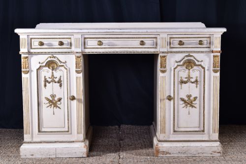 bertram son painted pedestal desk - CATEGORY: ANTIQUE DESKS - DATED 19TH CENTURY