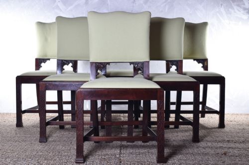 a set of six carved mahogany dining chairs - CATEGORY: ANTIQUE CHAIRS - DATED 19TH CENTURY