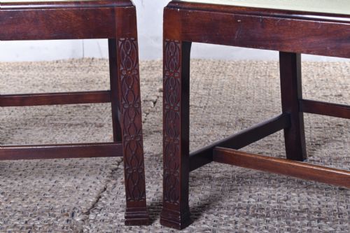 A SET OF SIX CARVED MAHOGANY DINING CHAIRS - ADDITIONAL PHOTO 1