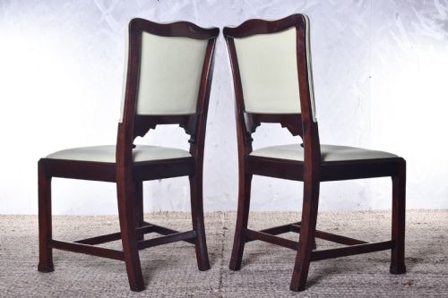 A SET OF SIX CARVED MAHOGANY DINING CHAIRS - ADDITIONAL PHOTO 7