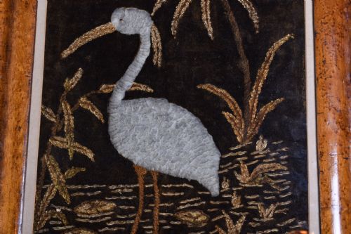 EMBROIDERED EGRET SCENE - ADDITIONAL PHOTO 1
