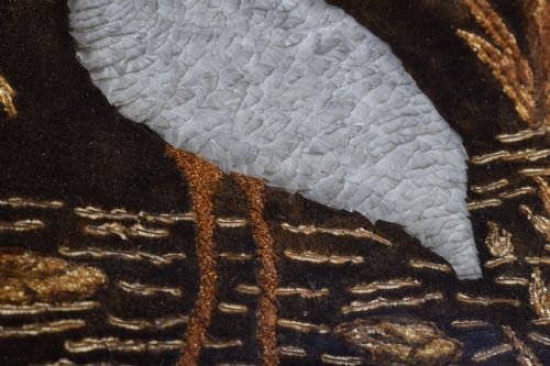 EMBROIDERED EGRET SCENE - ADDITIONAL PHOTO 3