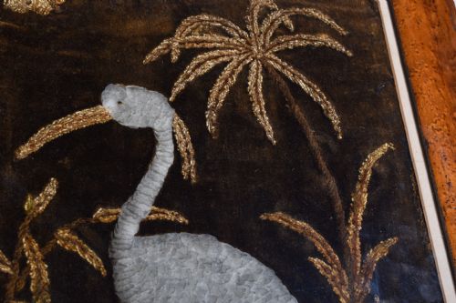 EMBROIDERED EGRET SCENE - ADDITIONAL PHOTO 4