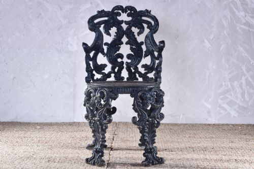 19TH CENTURY CAST IRON ACANTHUS CHAIR - ADDITIONAL PHOTO 1