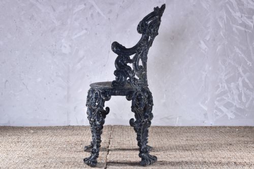 19TH CENTURY CAST IRON ACANTHUS CHAIR - ADDITIONAL PHOTO 2
