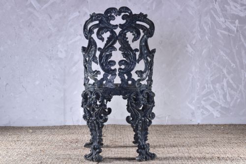 19TH CENTURY CAST IRON ACANTHUS CHAIR - ADDITIONAL PHOTO 3