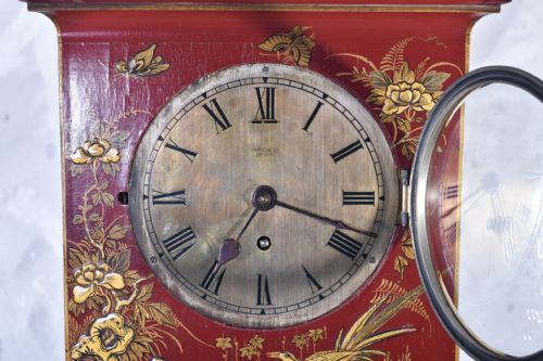 RED CHINOISERIE MANTLE PIECE CLOCK - ADDITIONAL PHOTO 5