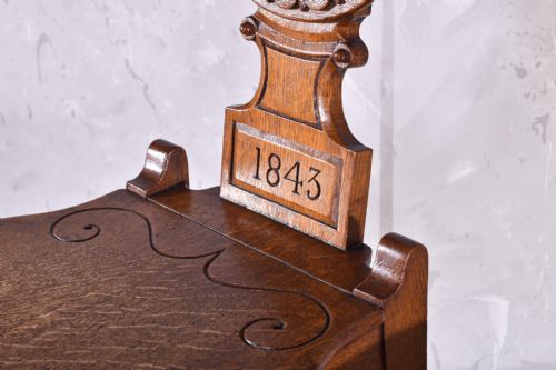 PAIR OF GOTHIC REVIVAL HALL CHAIRS - ADDITIONAL PHOTO 4