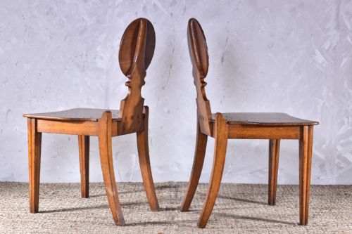PAIR OF GOTHIC REVIVAL HALL CHAIRS - ADDITIONAL PHOTO 5