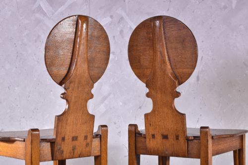 PAIR OF GOTHIC REVIVAL HALL CHAIRS - ADDITIONAL PHOTO 7
