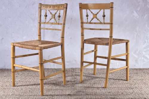 PAIR OF REGENCY PAINTED SIDE CHAIRS - ADDITIONAL PHOTO 3