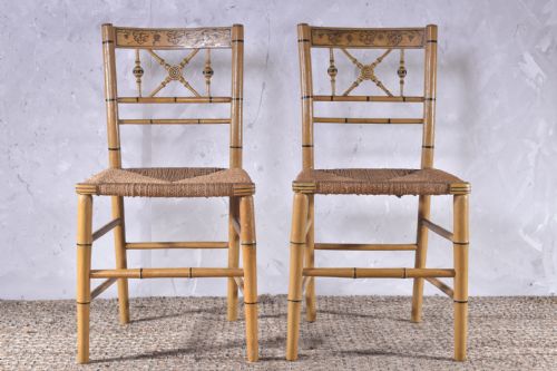 PAIR OF REGENCY PAINTED SIDE CHAIRS - ADDITIONAL PHOTO 5