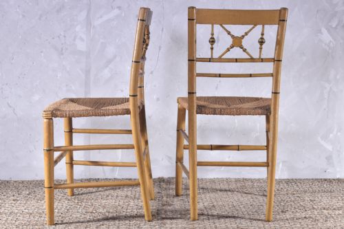 PAIR OF REGENCY PAINTED SIDE CHAIRS - ADDITIONAL PHOTO 7