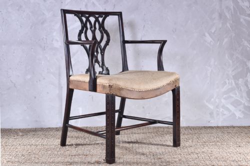 scottish george iii mahogany armchair - CATEGORY: ANTIQUE CHAIRS - DATED 18TH CENTURY
