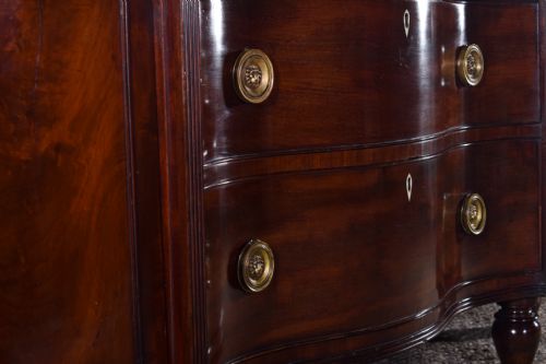 A GEORGE IV MAHOGANY SERPENTINE SIDE CABINET - ADDITIONAL PHOTO 3
