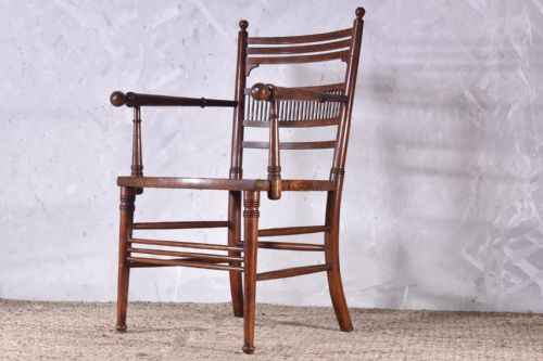 aesthetic movement open armchair - CATEGORY: ANTIQUE CHAIRS - DATED 19TH CENTURY
