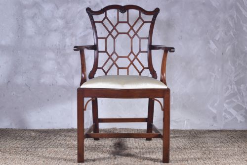 chinese manwaring style open armchair - CATEGORY: ANTIQUE CHAIRS - DATED 19TH CENTURY