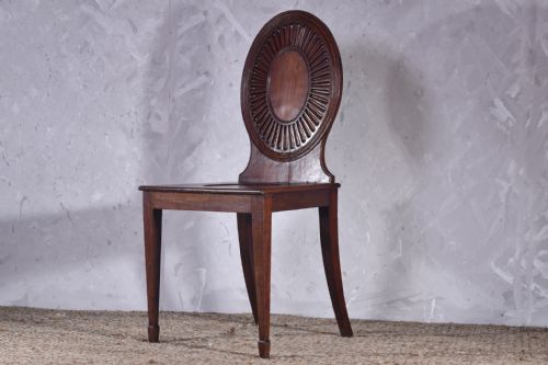 GEORGE III MAHOGANY HALL CHAIR - ADDITIONAL PHOTO 2