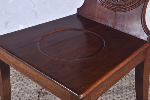 GEORGE III MAHOGANY HALL CHAIR - ADDITIONAL PHOTO 6