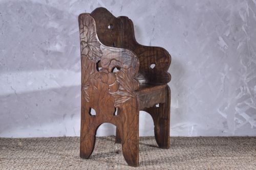 CARVED JAPANESE ARMCHAIR FOR LIBERTYS - ADDITIONAL PHOTO 2
