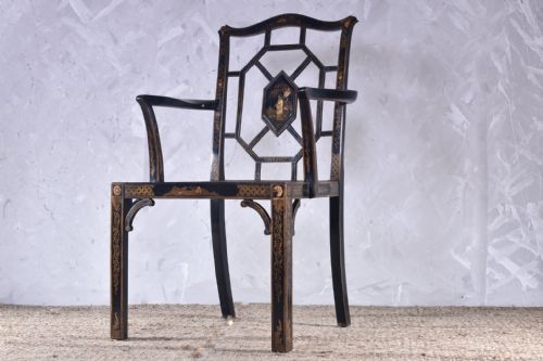 chinese chippendale style chinoiserie armchair - CATEGORY: ANTIQUE CHAIRS - DATED VICTORIAN
