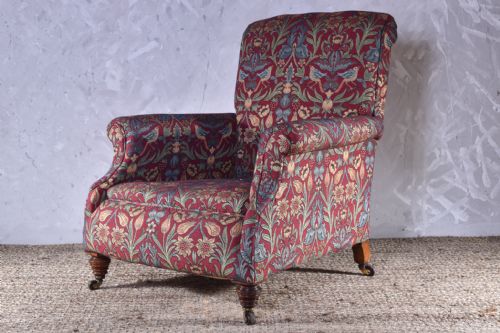 a deep seated howard style armchair - CATEGORY: ANTIQUE CHAIRS - DATED VICTORIAN