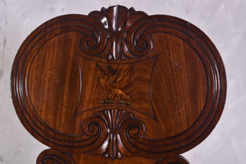 19TH CENTURY MAHOGANY HALL CHAIR - ADDITIONAL PHOTO 1