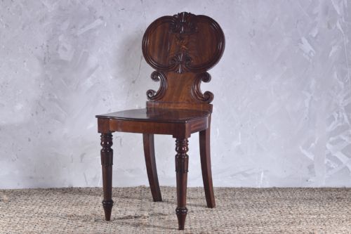 19TH CENTURY MAHOGANY HALL CHAIR - ADDITIONAL PHOTO 2