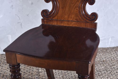19TH CENTURY MAHOGANY HALL CHAIR - ADDITIONAL PHOTO 6