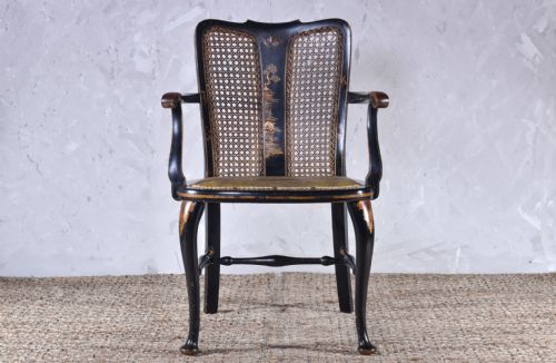 chinoiserie caned armchair - CATEGORY: ANTIQUE CHAIRS - DATED 1920